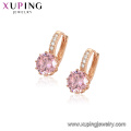 96759 xuping vente chaude fashion rose doré zircon synthétique dames boucles d&#39;oreilles